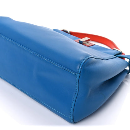Fendi Nappa Colorblock Mini Peekaboo Iconic Satchel Blue Royal Papavero Cuoio 7 of 8