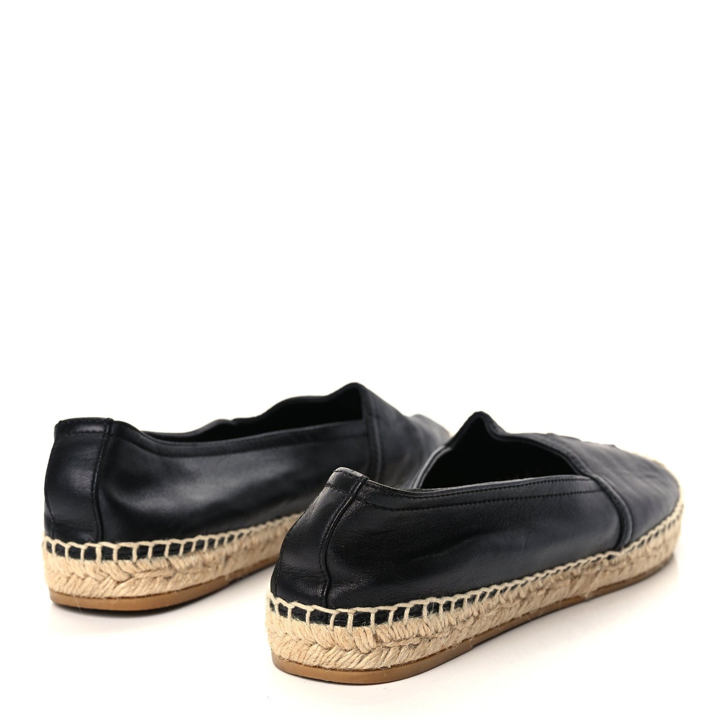 Lambskin Monogram Espadrilles 38 Black