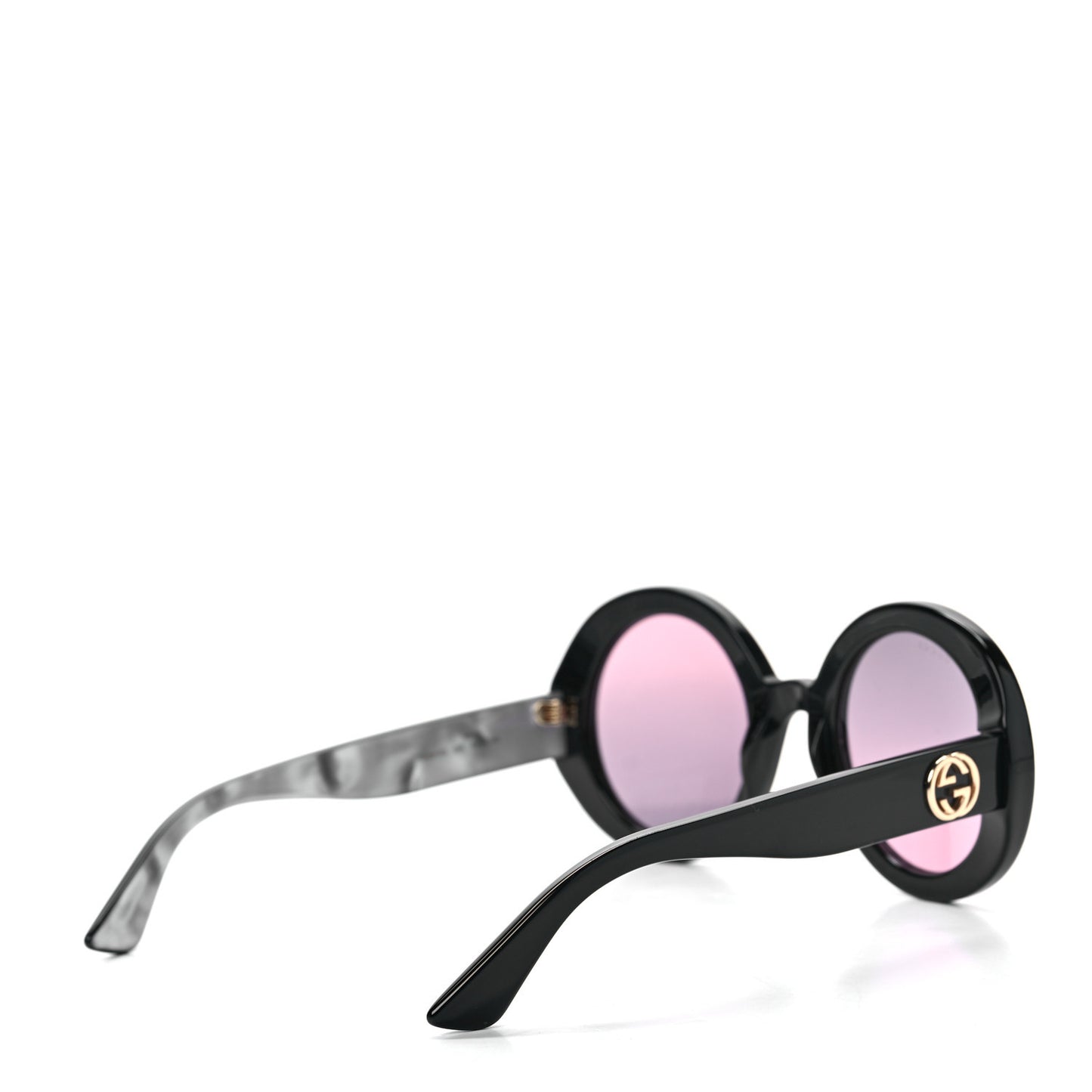 Acetate Round GG0319S Sunglasses Black Grey