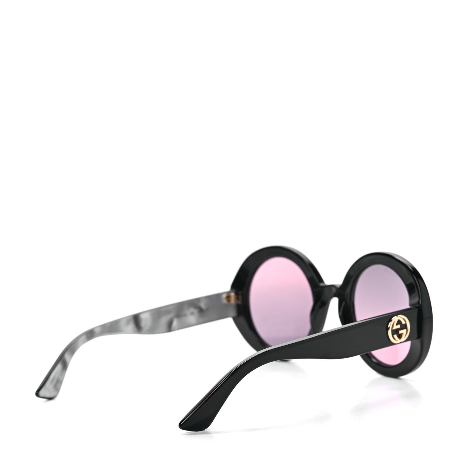Gucci Acetate Round GG0319S Sunglasses Black Grey 4 of 9