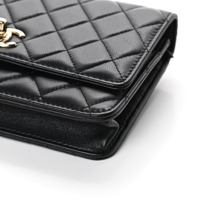 Chanel Lambskin Quilted Trendy CC Wallet On Chain WOC Black 10 of 11