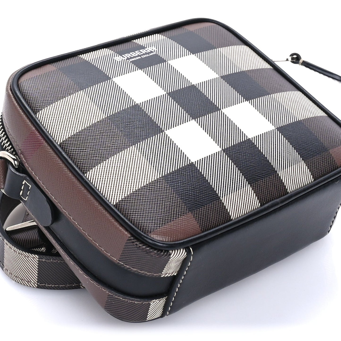 Canvas Check Crossbody Bag  Birch Brown
