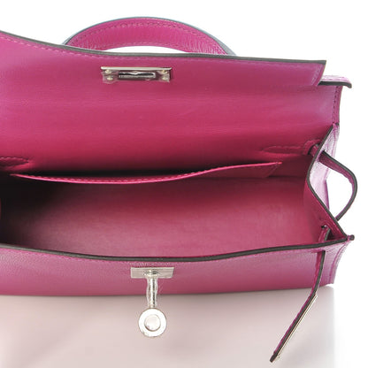 Hermes Chevre Mysore Mini Kelly Sellier 20 Rose Pourpre 7 of 27