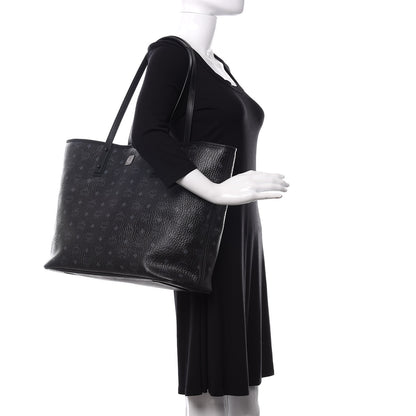 MCM Visetos Large Anya Shopper Tote Black 2 of 10