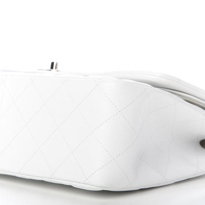 Chanel Caviar Quilted Jumbo Double Flap White 7 of 10