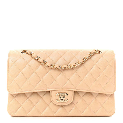 Chanel Iridescent Caviar Quilted Medium Double Flap Beige 1 of 11