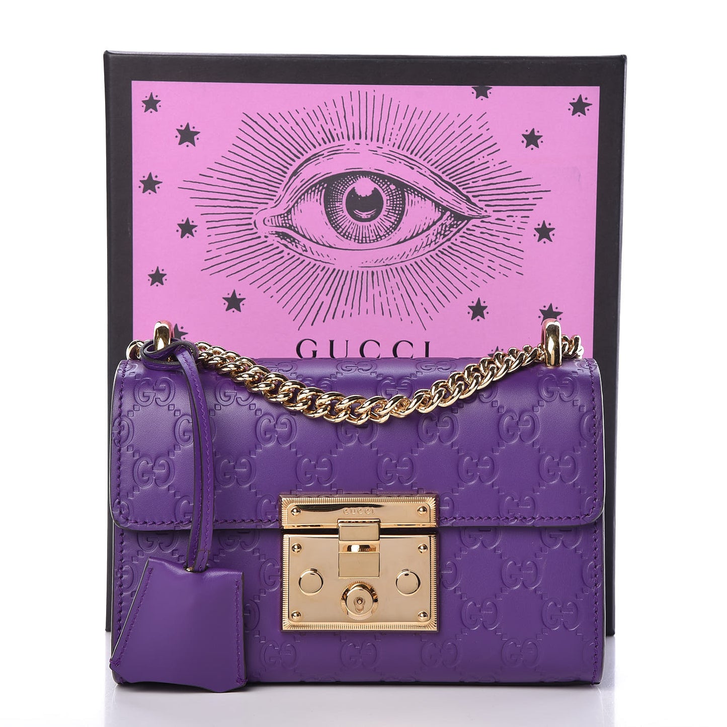 Guccissima Small Padlock Shoulder Bag Purple