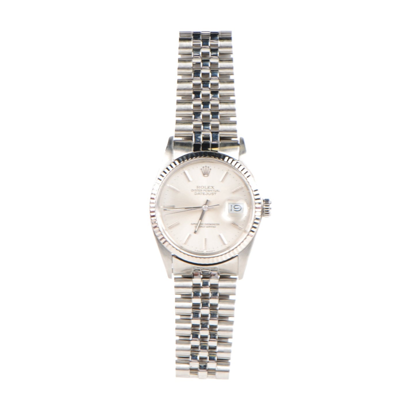 Stainless Steel 18K White Gold 36mm Oyster Perpetual Datejust Watch Silver 16014