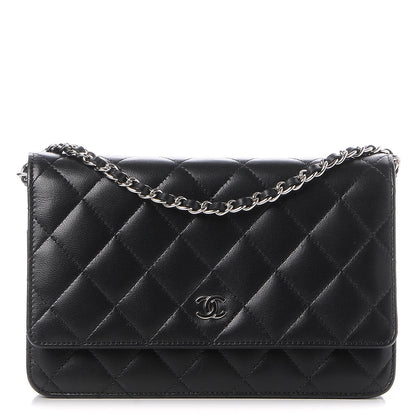 Chanel Lambskin Quilted Wallet On Chain WOC Black 1 of 7
