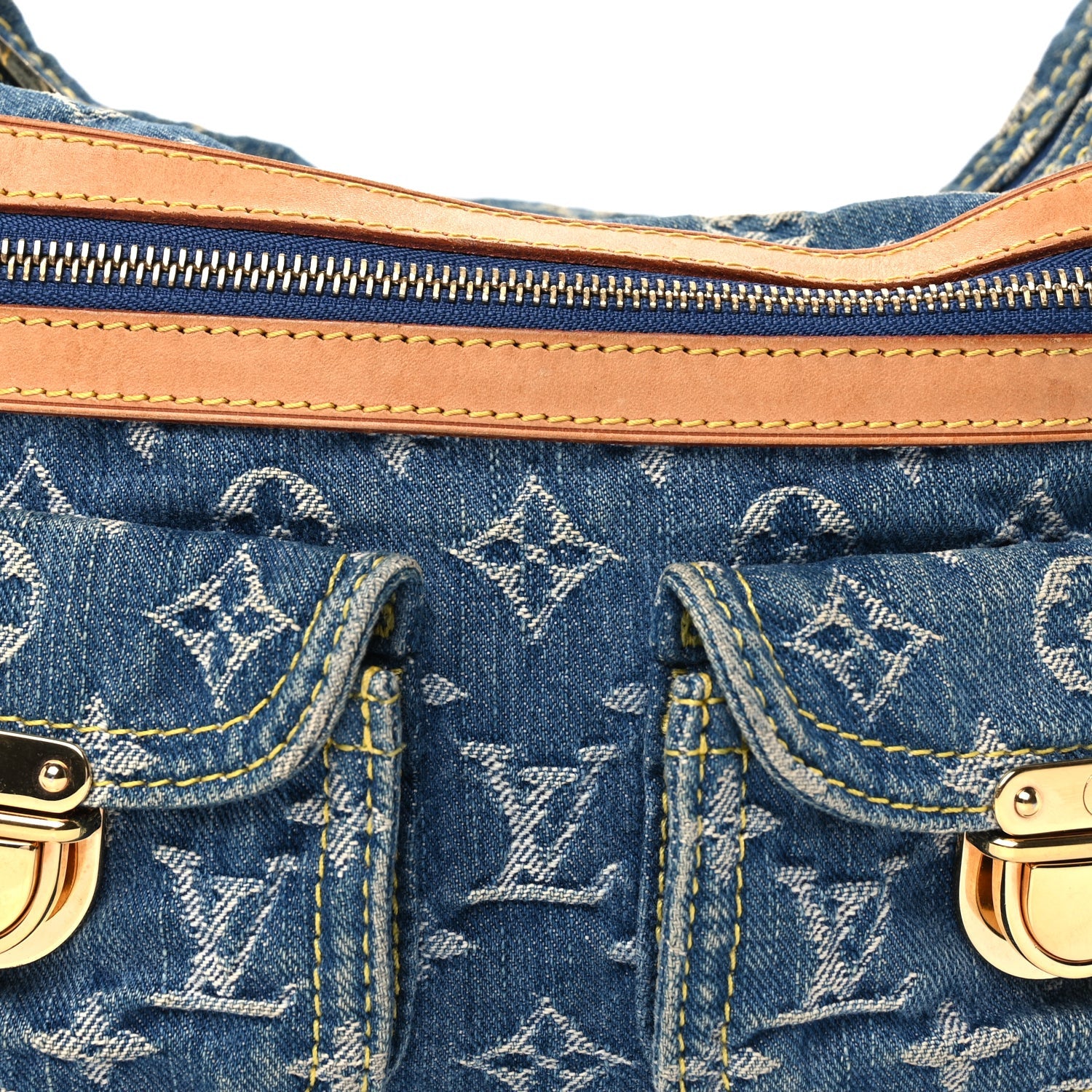 Louis Vuitton Monogram Denim Baggy PM Blue 6 of 8