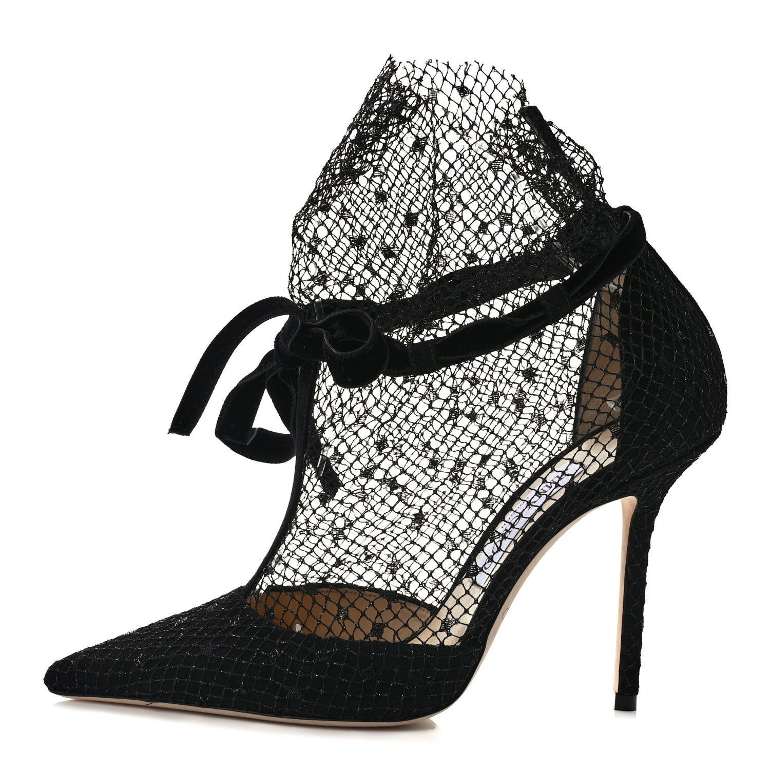 Jimmy Choo Suede Polka Dot Net Fira 100 Pumps 38 Black 1 of 6