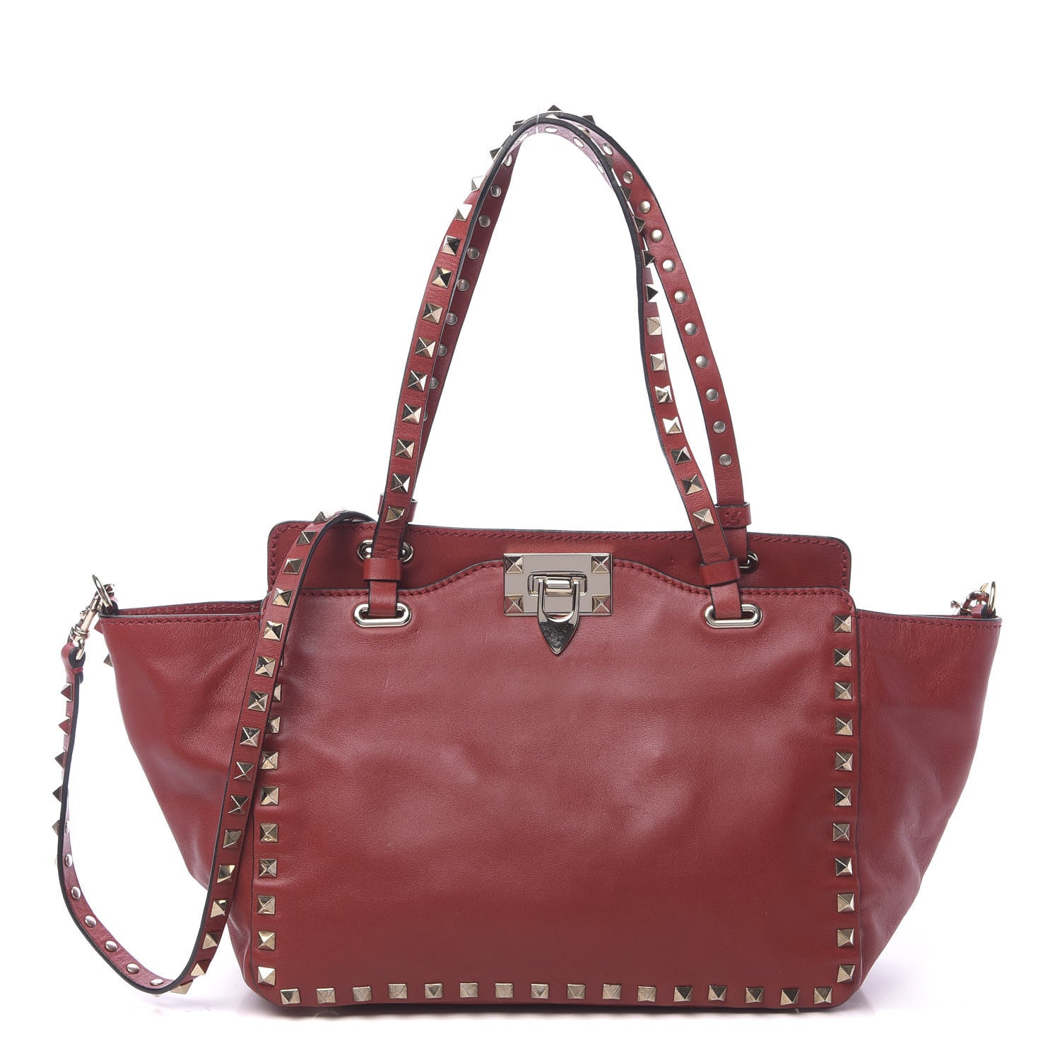 Valentino Garavani Vitello Small Rockstud Tote Rosso Valentino 1 of 14