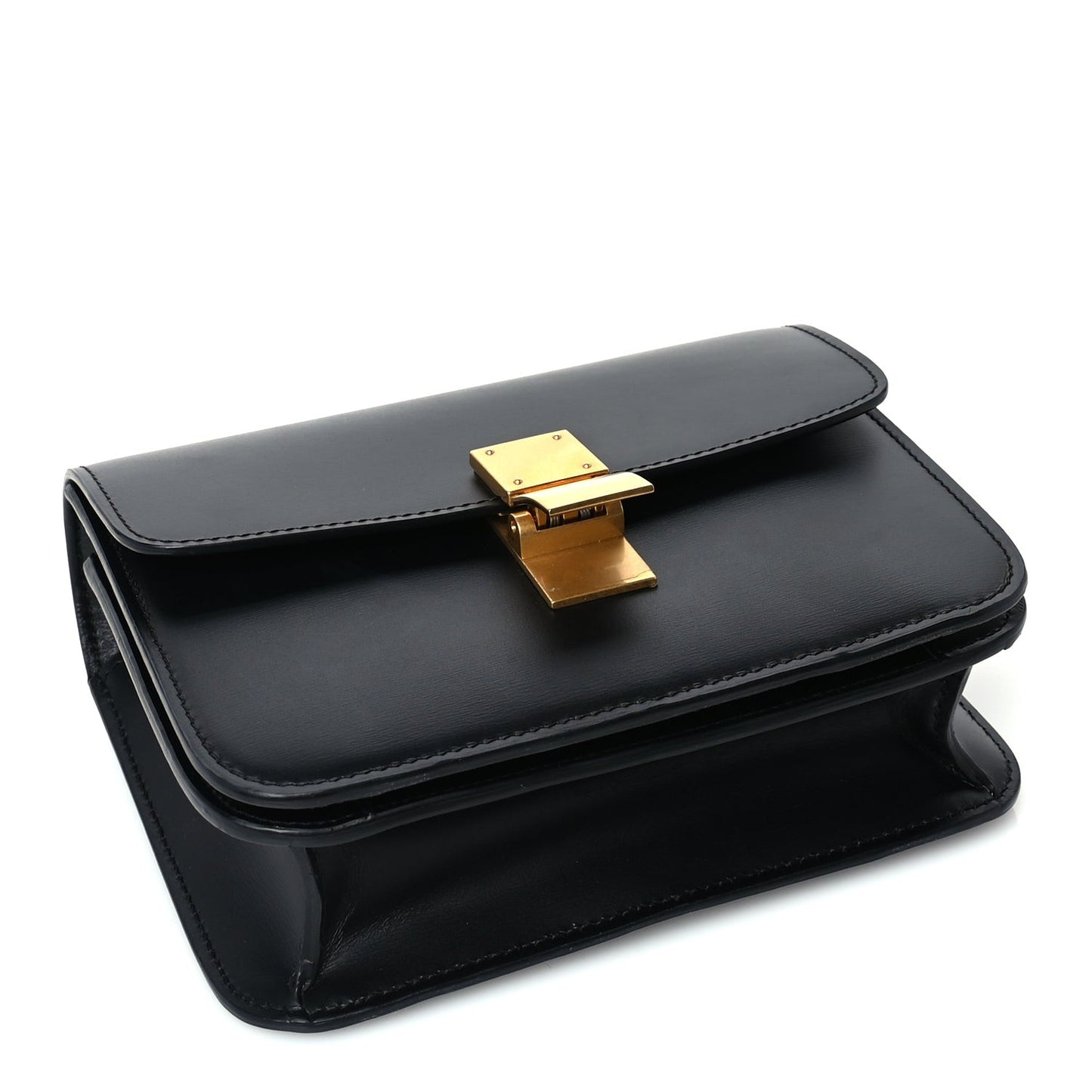 Box Calfskin Teen Classic Box Flap Bag Black