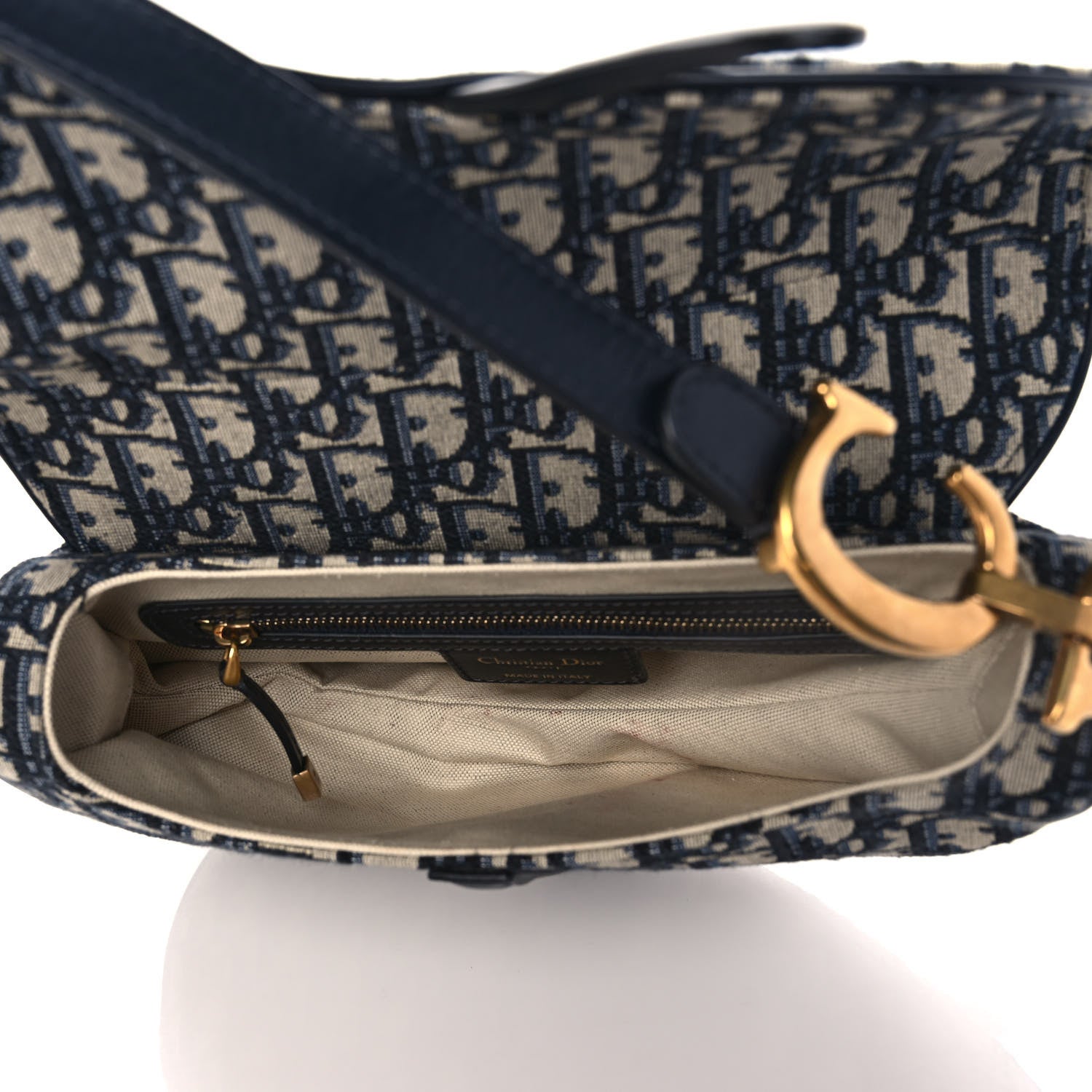 Christian Dior Oblique Saddle Bag Blue 5 of 14