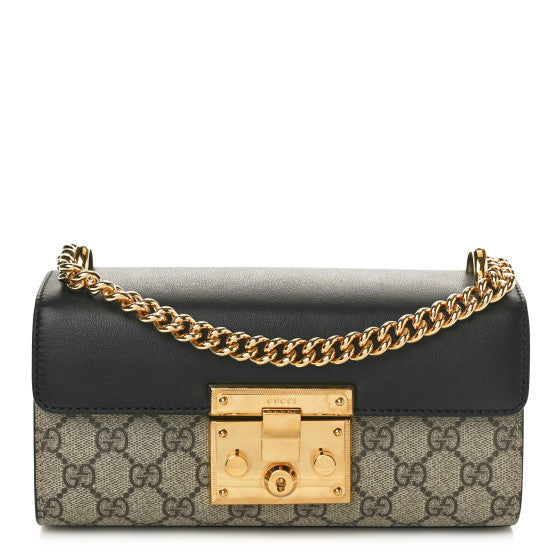Gucci GG Supreme Monogram Calfskin Padlock Mini Shoulder Bag Brown 1 of 1