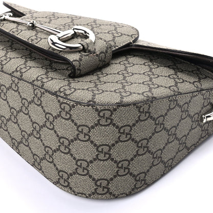 Gucci Monogram Small Horsebit 1955 Asymmetric Shoulder Bag  Beige Brown Sugar 15 of 16