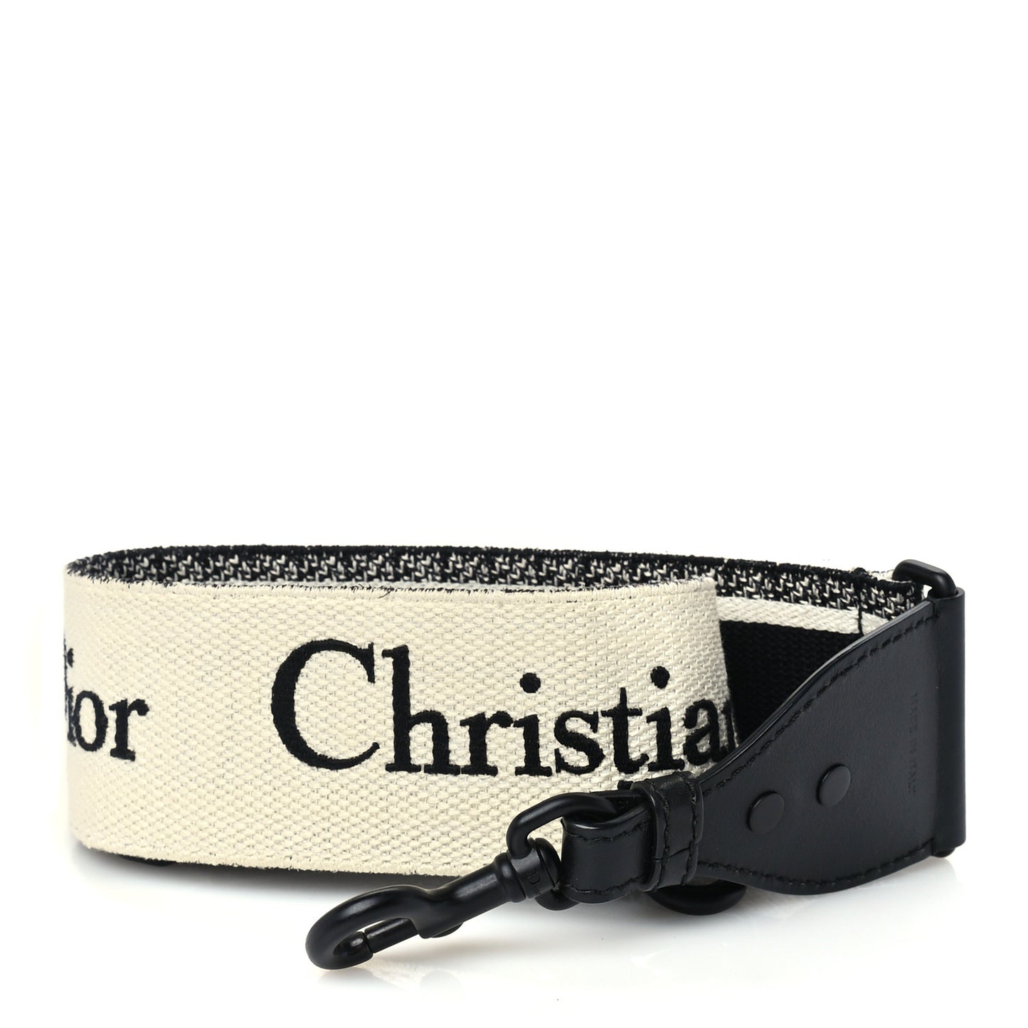 Canvas Embroidered Shoulder Strap Black