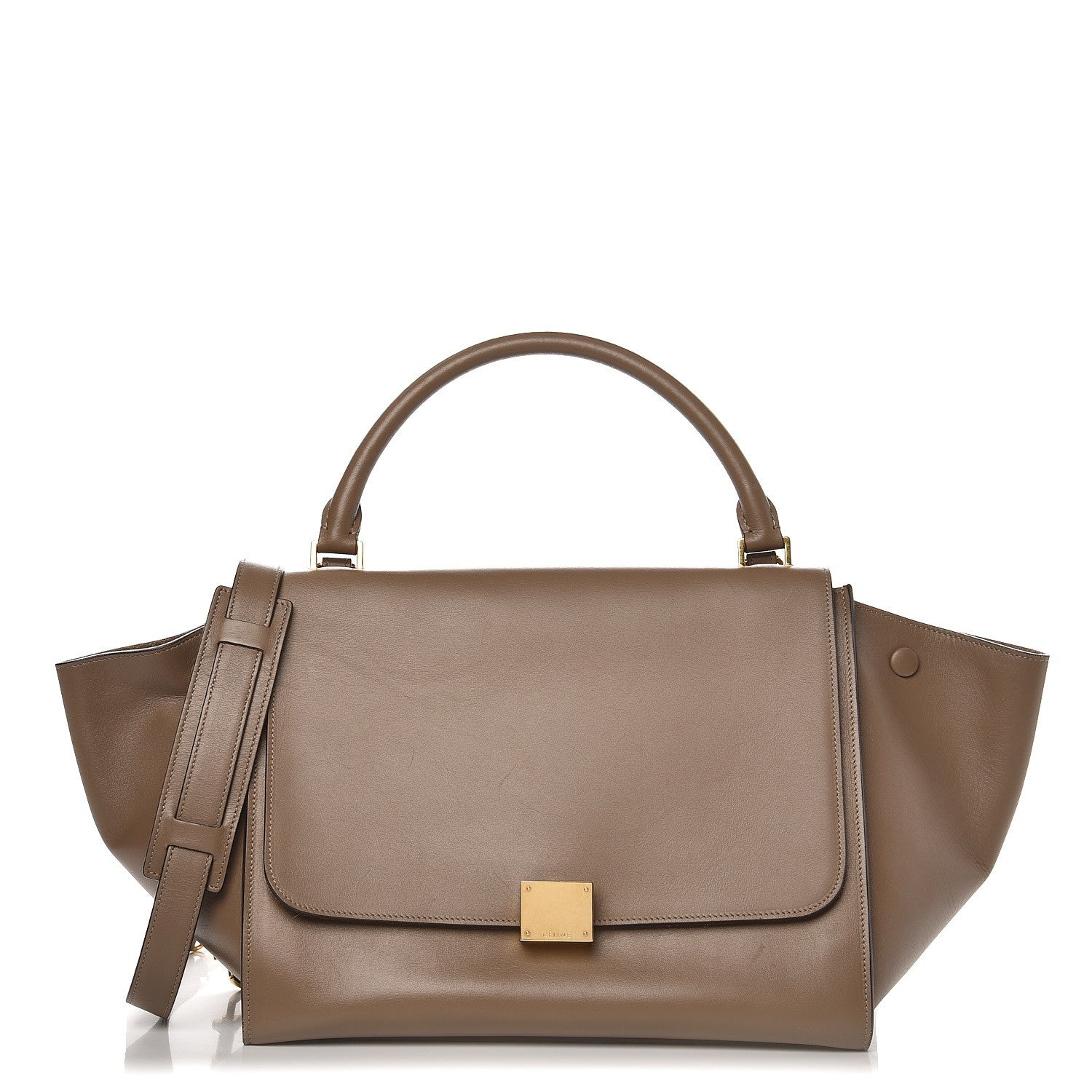Celine Smooth Calfskin Medium Trapeze Taupe 1 of 13