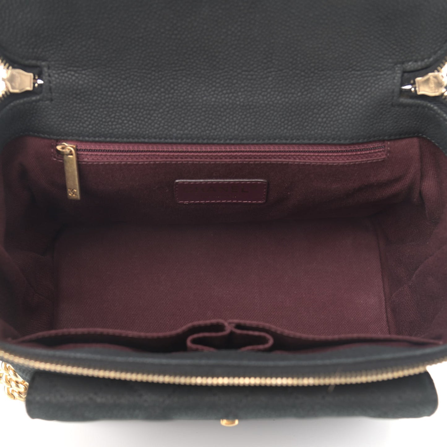 Iridescent Grained Calfskin Quilted Globe Trotter Vanity Case Black