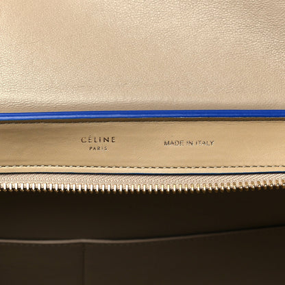 Celine Smooth Calfskin Medium Bi-Color Trapeze Beige Blue 6 of 7