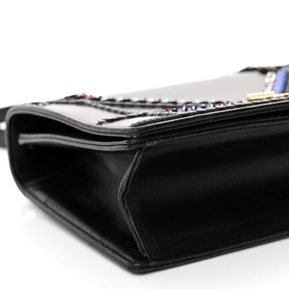 Christian Dior Calfskin Crystal Embroidered Medium Diorama Flap Bag Black 8 of 12