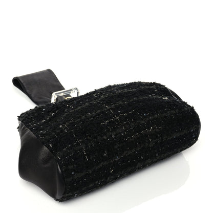 Chanel Tweed Lambskin Plexiglass CC Wristlet Black 3 of 8