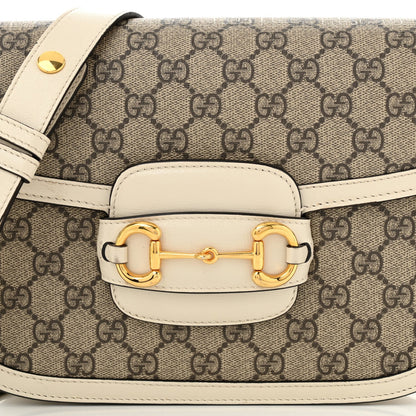 Gucci GG Supreme Monogram Horsebit 1955 Shoulder Bag Beige Mystic White 7 of 7