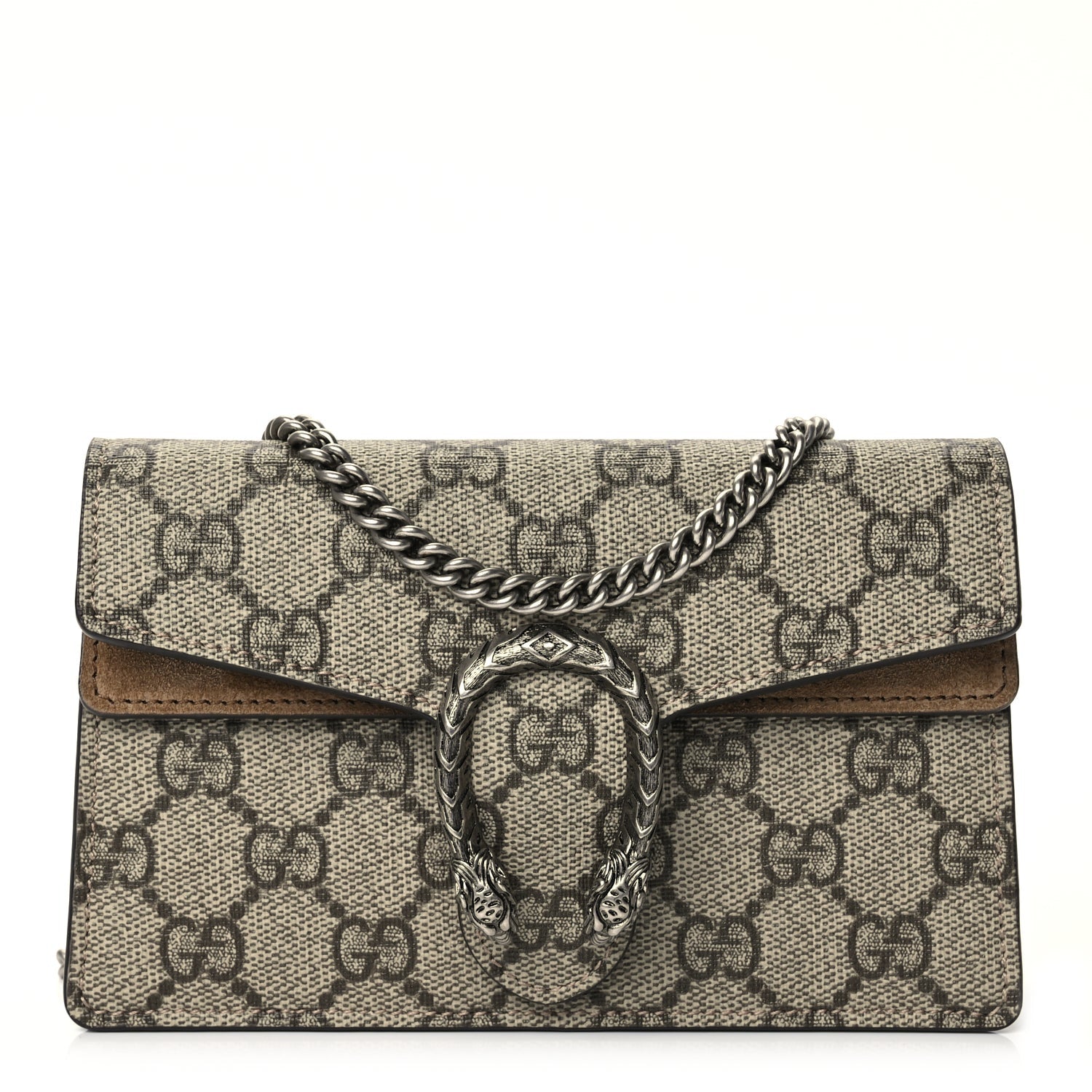 Gucci GG Supreme Monogram Super Mini Dionysus Shoulder Bag Taupe 1 of 9