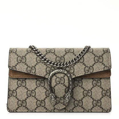 Gucci GG Supreme Monogram Super Mini Dionysus Shoulder Bag Taupe 1 of 9