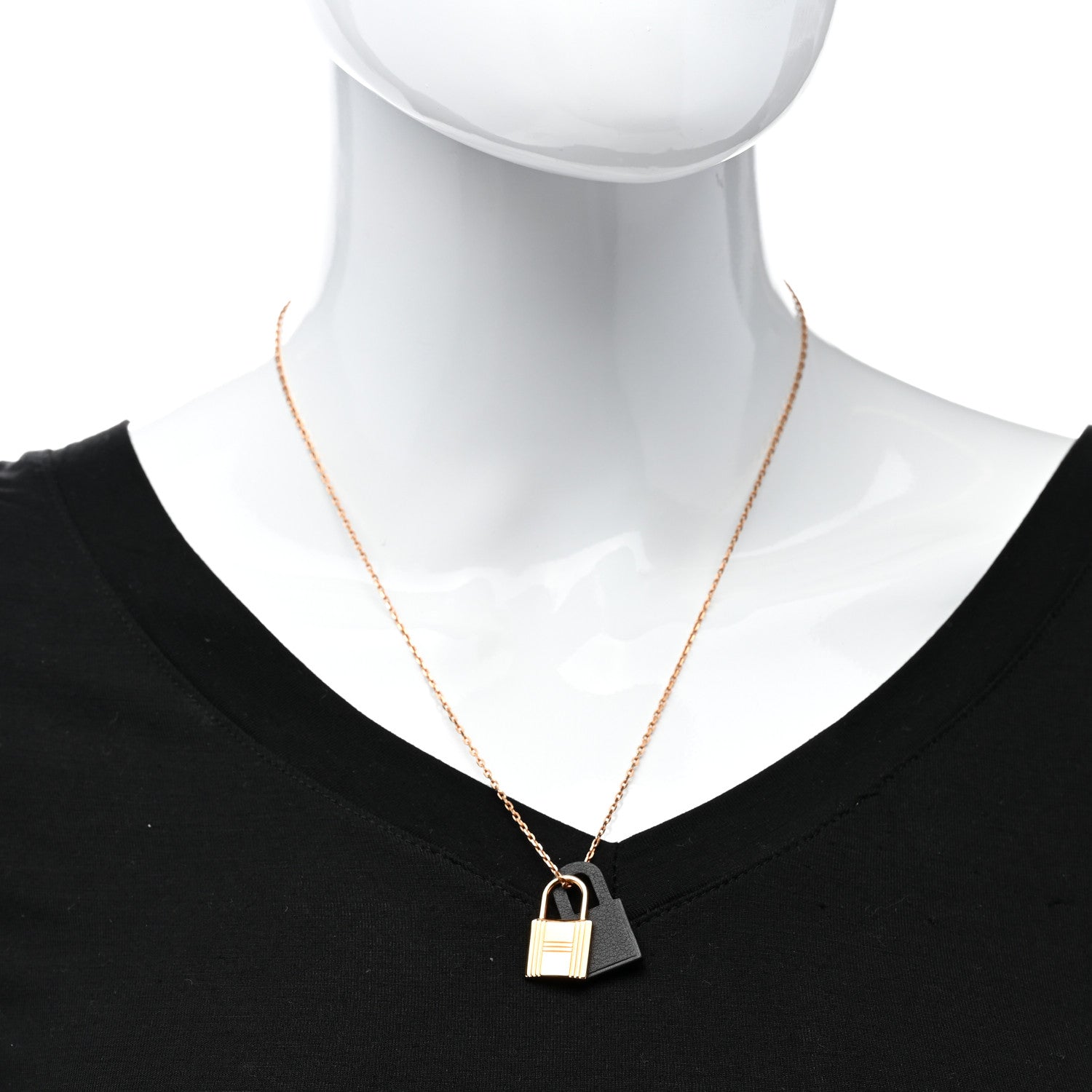 Hermes Swift Small O'Kelly Pendant Necklace Black 2 of 6