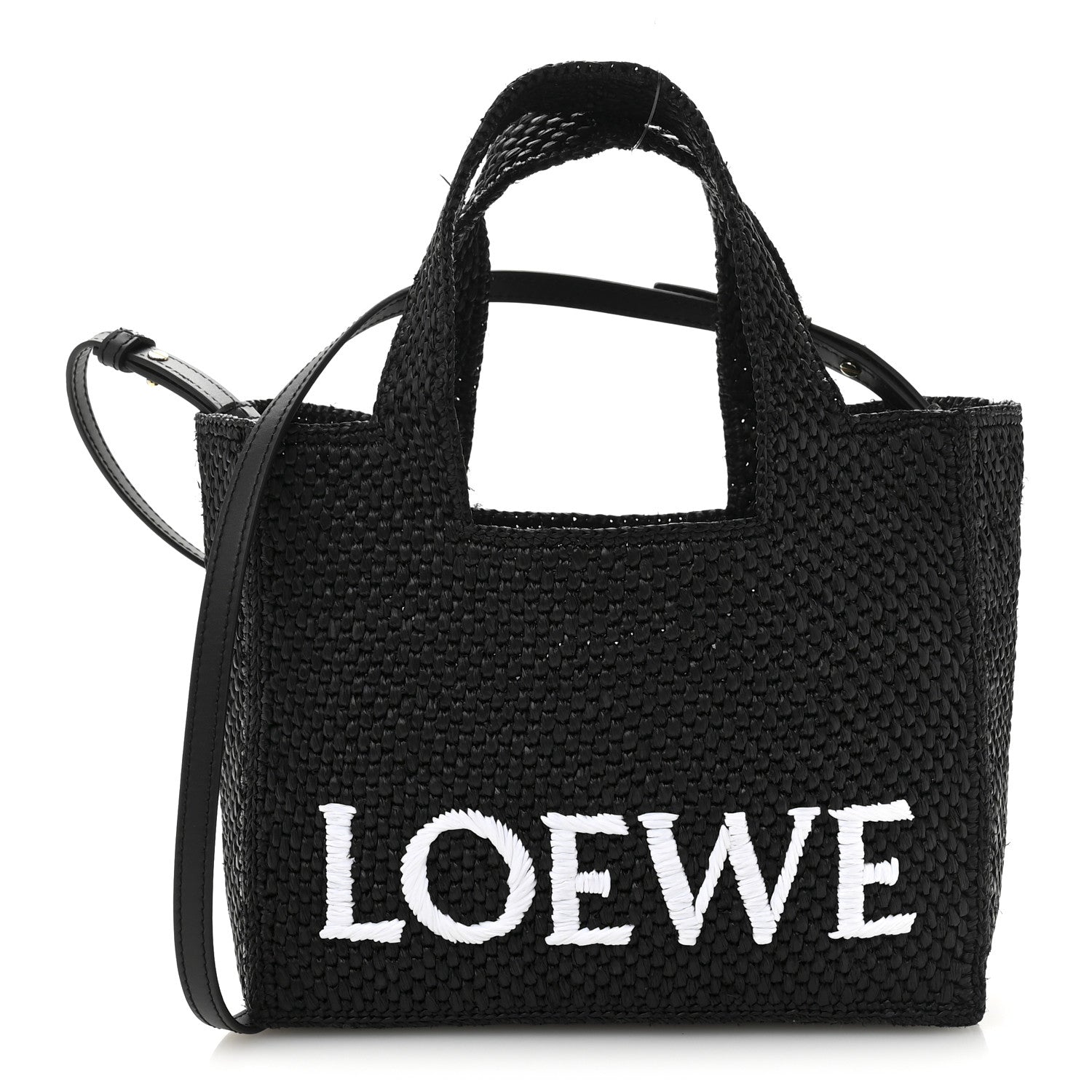 Loewe X PAULA'S IBIZA Raffia Font Tote Black 1 of 9