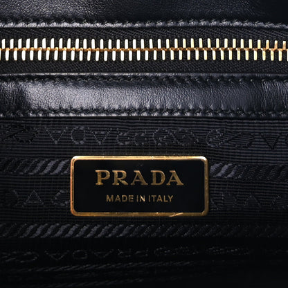 Prada Jacquard Saffiano Triangolo Symbole Embroidered Small Tote  Black Corda 5 of 8