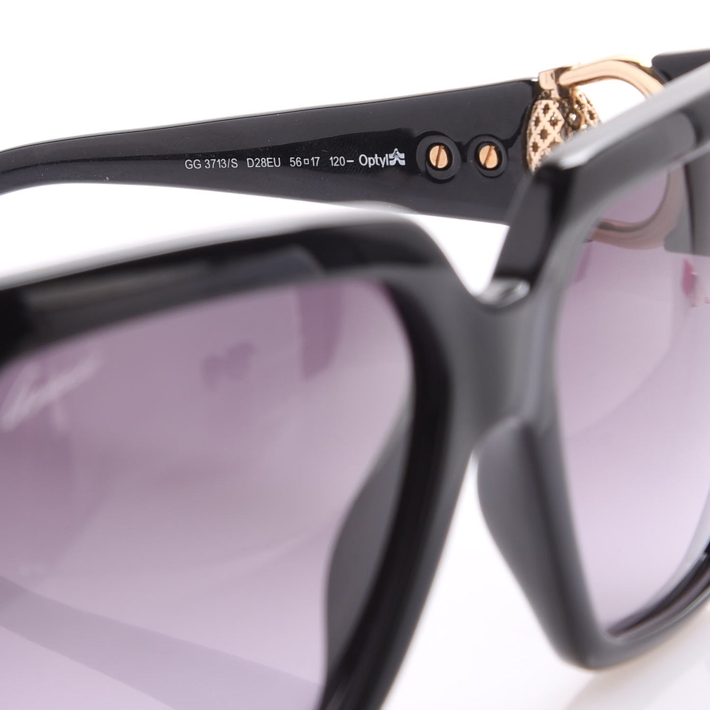 Square Frame Horsebit Sunglasses 3713/S Black