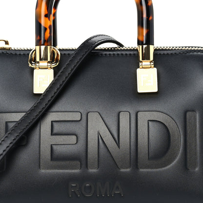 Fendi Vitello King Plexiglass Logo Embossed Mini By The Way Top Handle Boston Bag Black 6 of 8