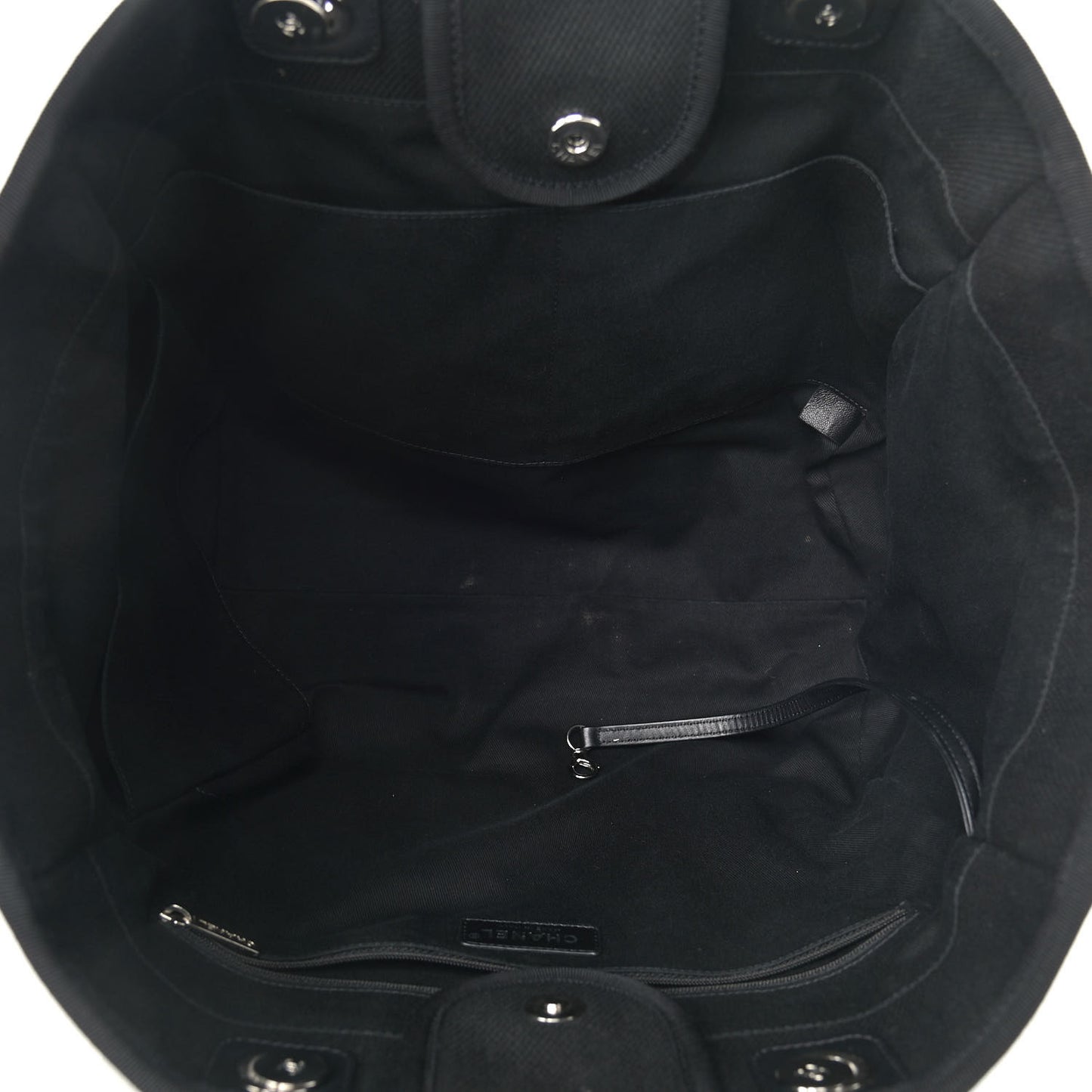 Canvas Pearl Medium Deauville Tote Black