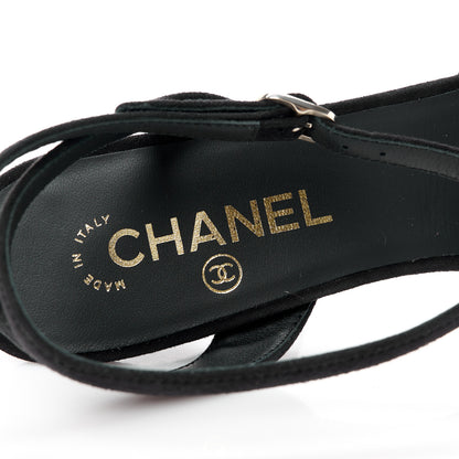 Chanel Suede Kidskin Chain Sandals 40 Black 7 of 9