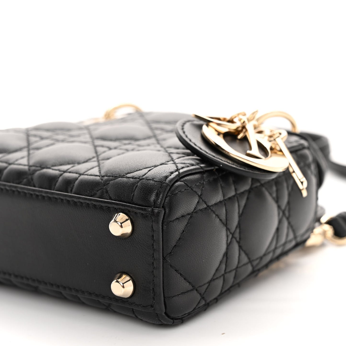 Lambskin Cannage Micro Lady Dior Black