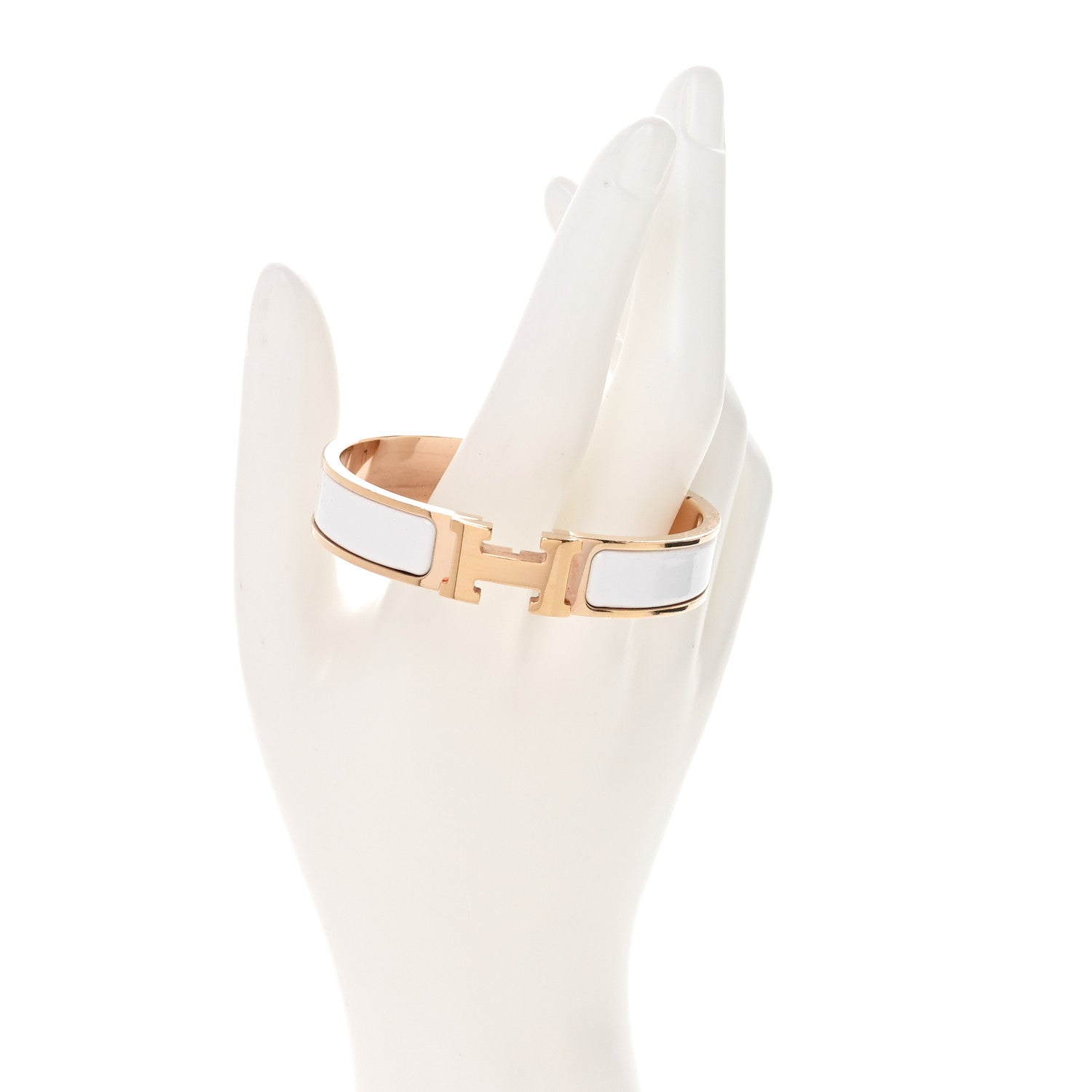 Hermes Enamel Narrow Clic Clac H Bracelet PM White 2 of 4