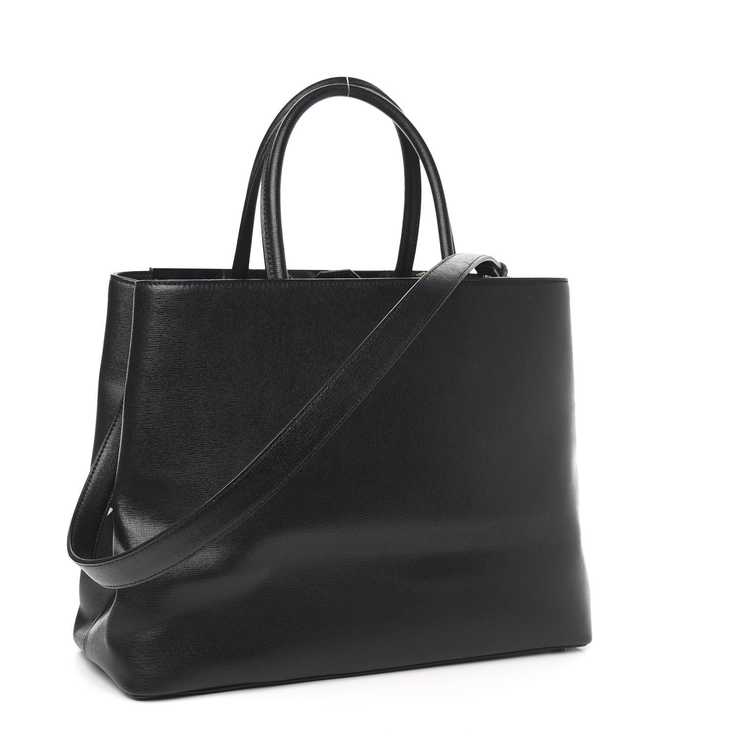 Fendi Vitello Elite Studded Monster Medium 2Jours Tote Black 4 of 10