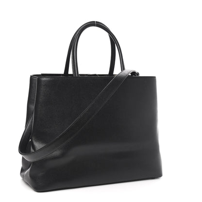 Fendi Vitello Elite Studded Monster Medium 2Jours Tote Black 4 of 10