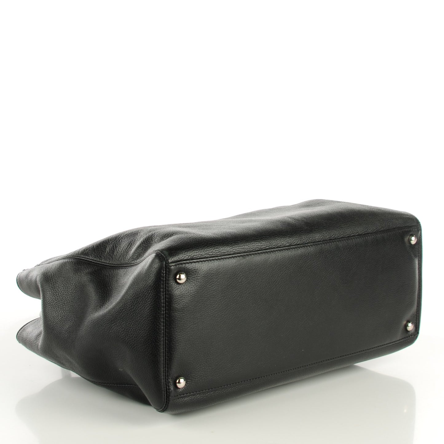 Calfskin Cerf Executive Shopper Tote Black