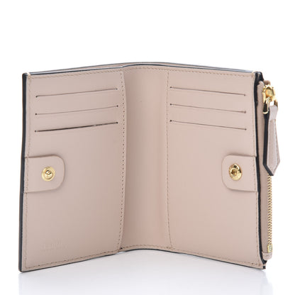 Fendi Vitello Fluffy Logo Medium Wallet Rosa Quarzo Black 5 of 8