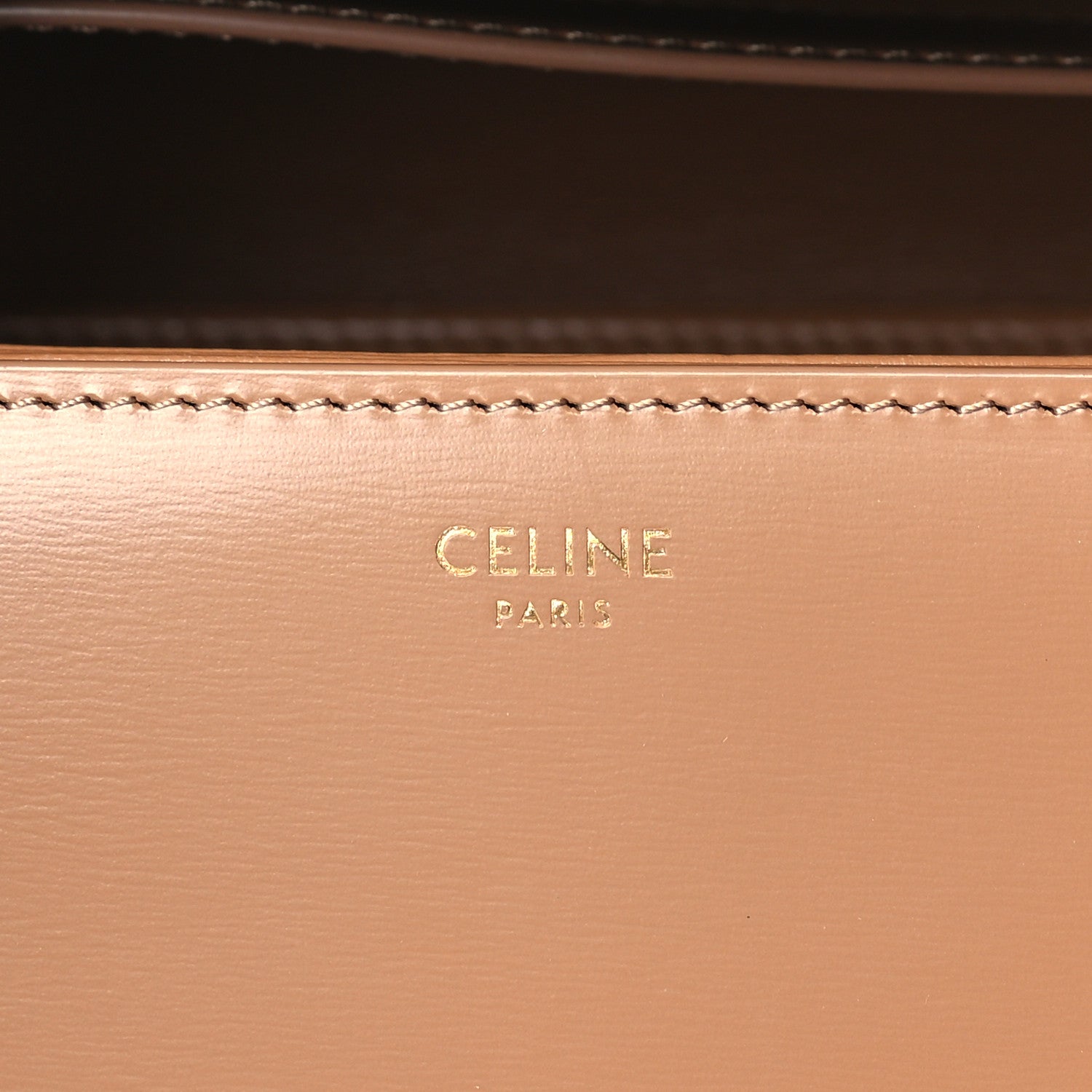 Celine Shiny Calfskin Medium Triomphe  Bronze 5 of 8