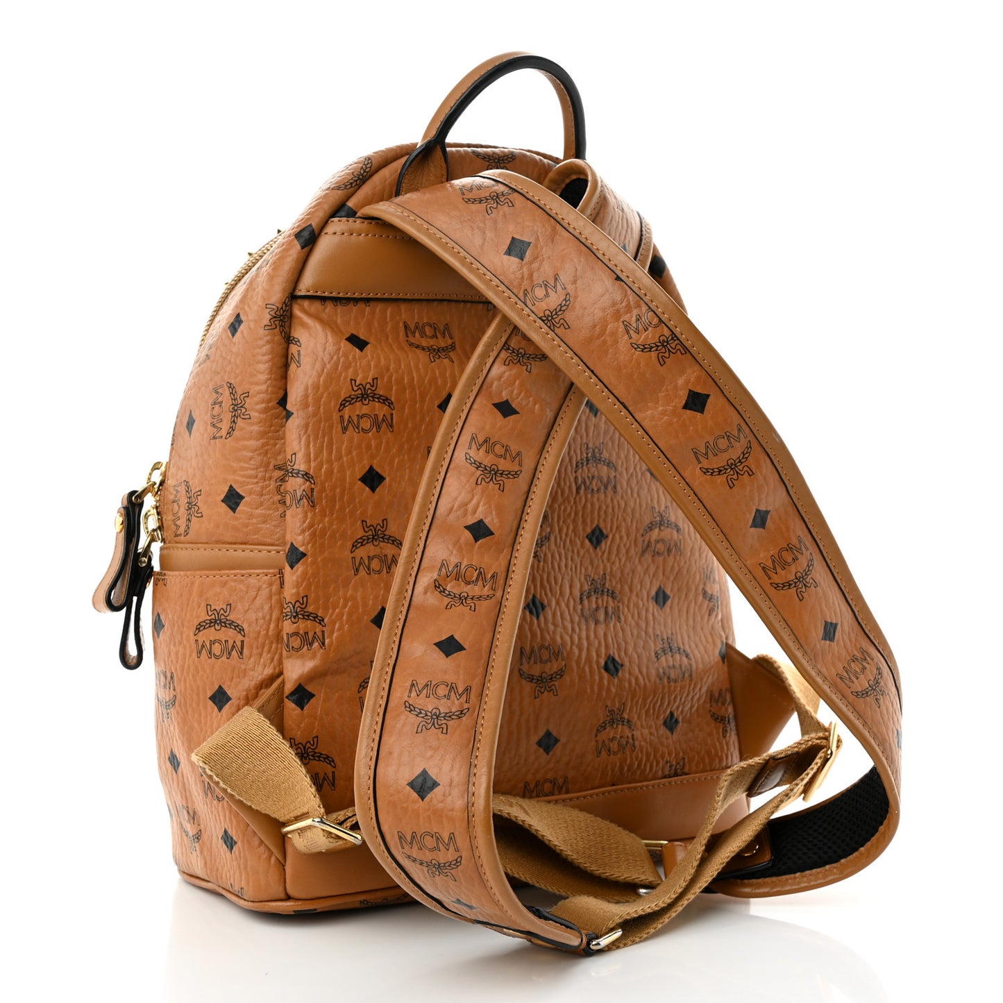 Visetos Studded Small Stark M Logo Collection Backpack Cognac