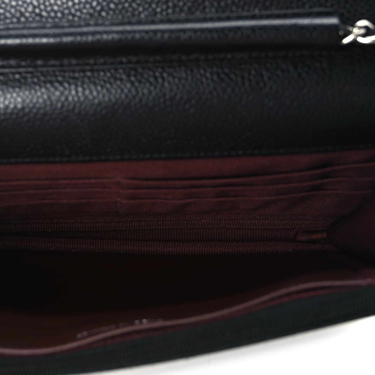 Caviar Quilted Wallet On Chain WOC  Black