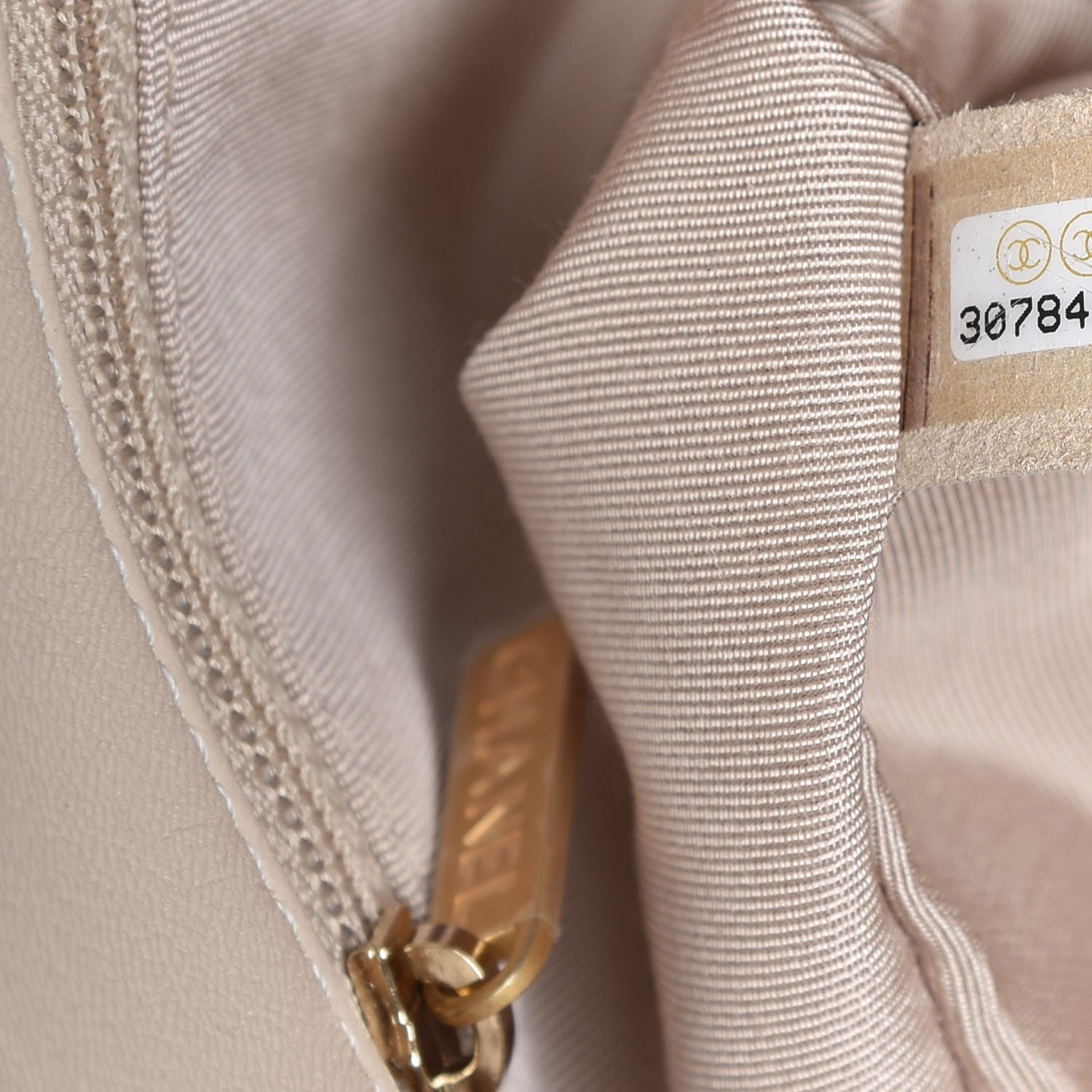 Chanel Goatskin Quilted Large Chanel 19 Flap Beige 9 of 11