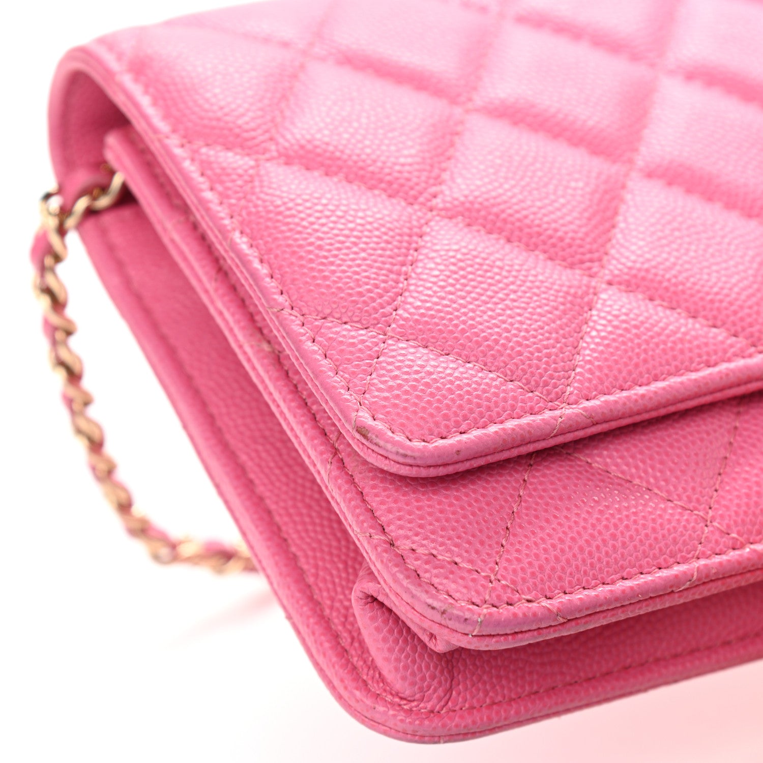 Chanel Caviar Quilted Wallet On Chain WOC Pink 13 of 13