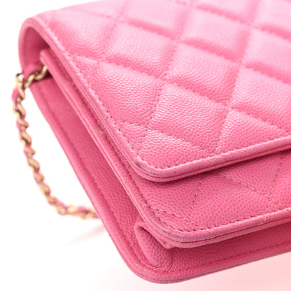 Chanel Caviar Quilted Wallet On Chain WOC Pink 13 of 13