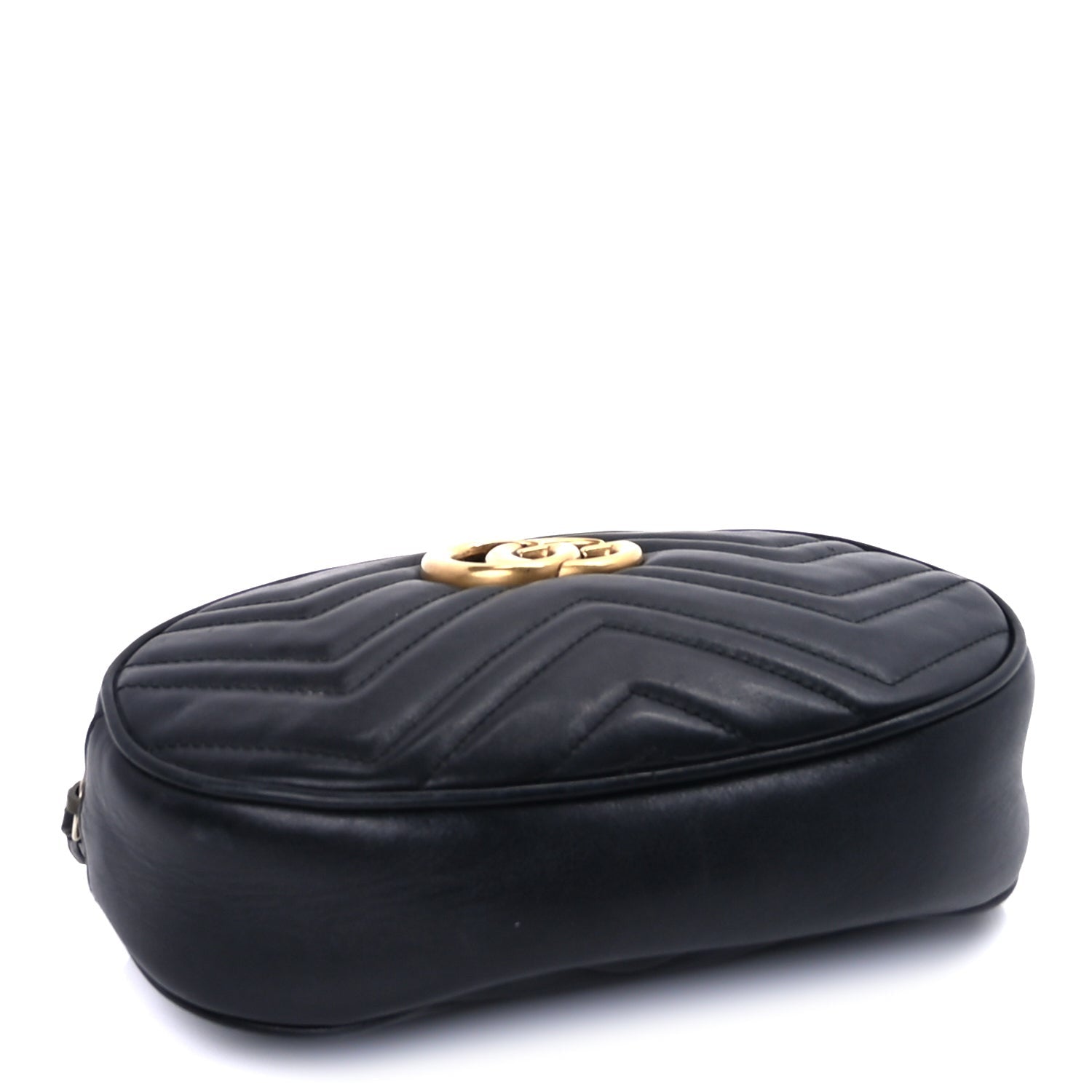 Gucci Calfskin Matelasse GG Marmont Belt Bag 95 38 Black 3 of 8