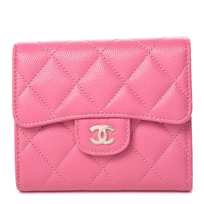 Chanel Caviar Quilted Compact Flap Wallet Pink 1 of 9